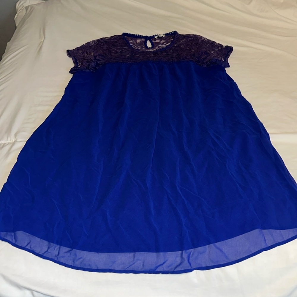 Beautiful Blue Lace Babydoll Dress